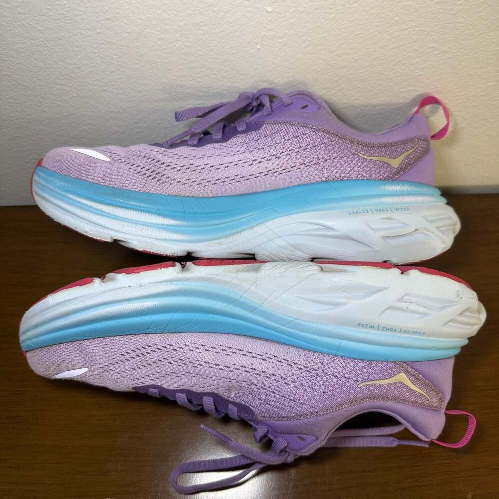 Hoka Bondi 8 Women's Running Shoes - Chalk Violet/Pastel Lilac Women size 8 - Picture 10 of 11